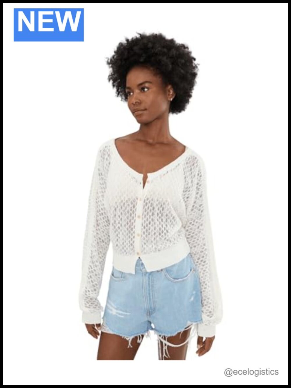 Free People Maris Fine Gauge Cardigan Lightweight Cotton Linen Blend Pullover